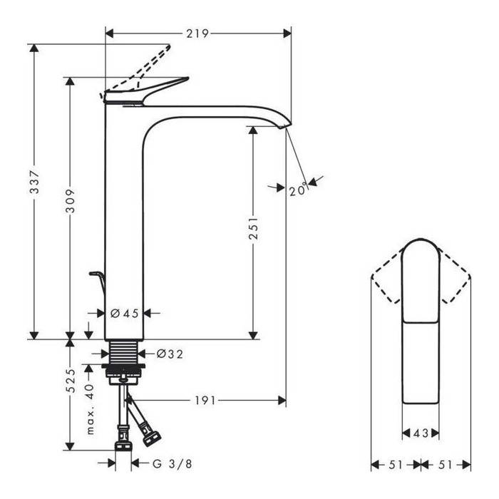 HANSGROHE Vivenis 250 Basin Mixer, 75040700