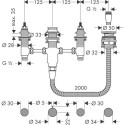 Installation kit for 4-hole bath mixer HANSGROHE 13244180