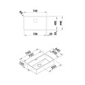 BLANCO Zerox 700-U stainless steel sink, Dark steel