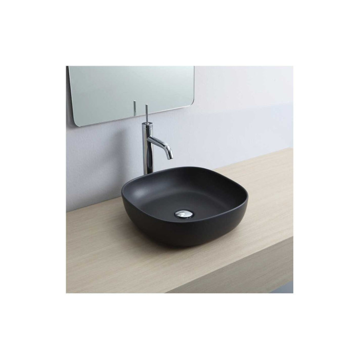 Pesuaar-dublo SCARABEO Glam 400 x 400 mm, mustmust