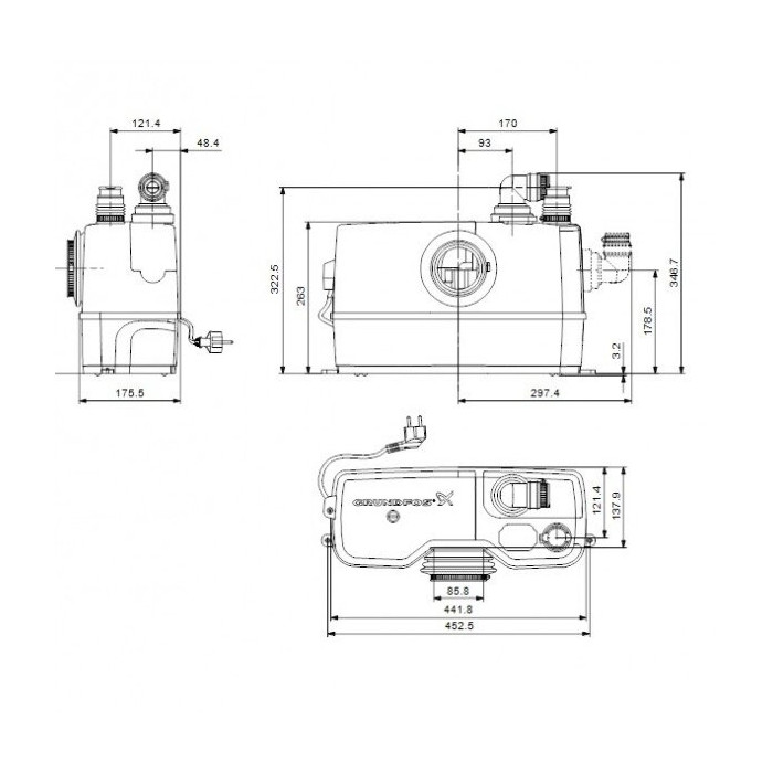 Станция удаления сточных вод - насосная GRUNDFOS Sololift2 WC-1