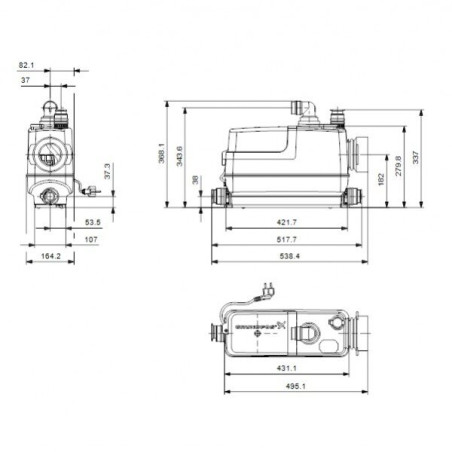 Станция удаления сточных вод - насосная GRUNDFOS Sololift2 CWC-3