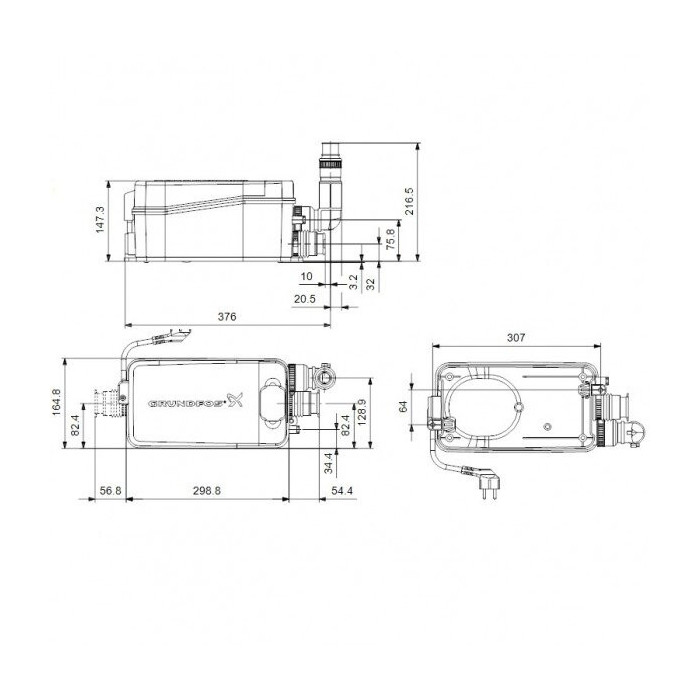Станция удаления сточных вод - насосная GRUNDFOS Sololift2 D-2