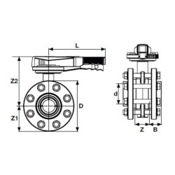 Valve with flange adapters PVC-U PİMTAŞ 160 (PN10), water-resistant