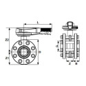 Заслонка с фланцевыми адаптерами PVC-U PİMTAŞ 110 (PN10), водонепроницаемая