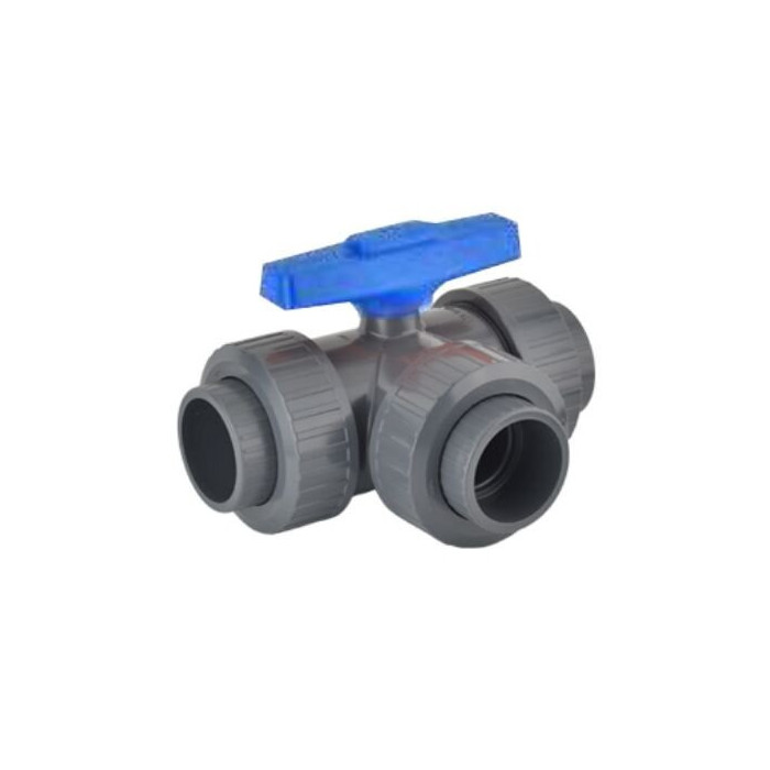 Ruutventiil T-kujuline PVC-U PİMTAŞ 25 mm (PN16), veekindel