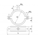 Metallkinnitus kahekordse keermestusega mürasummutuse sisudega NICZUK METALL 1"" (31-36 mm), M8-M10