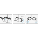 Double metal holder with noise reduction insert NICZUK METALL 1"" (31-34 mm), M8