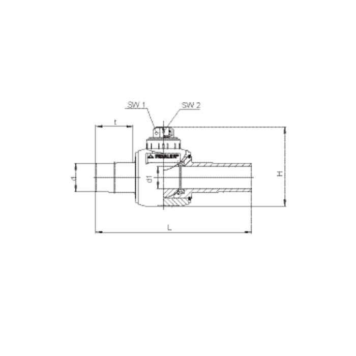 Elektra female ball valve FRIATEC KHW 50, PN16, water-resistant