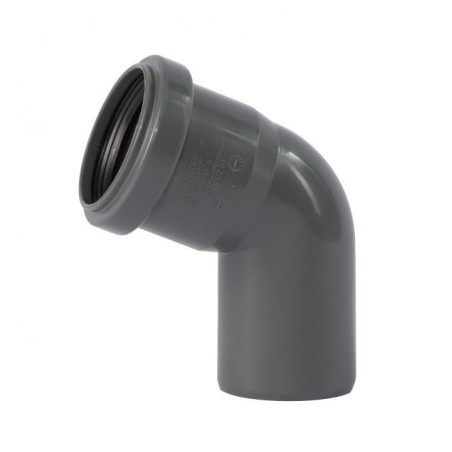 WAVIN Optima 50 x 67° gray indoor sewage elbow