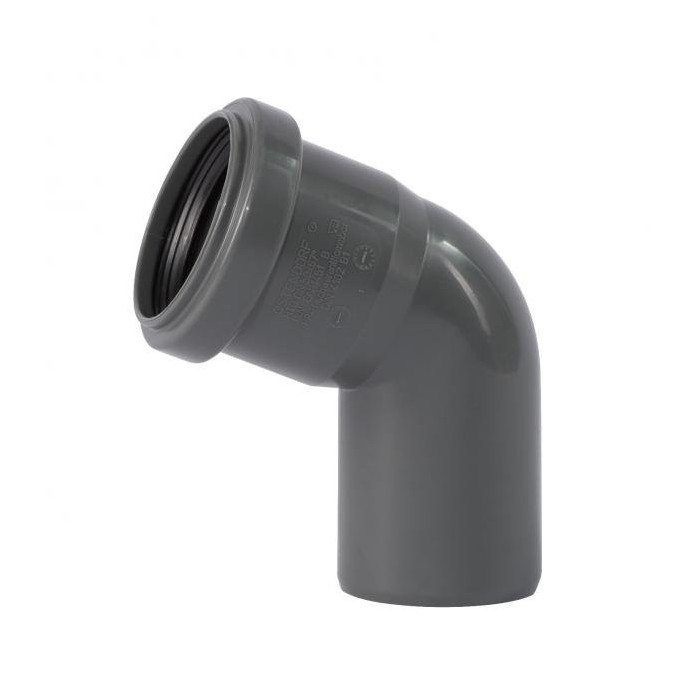 WAVIN Optima 50 x 67° gray indoor sewage elbow