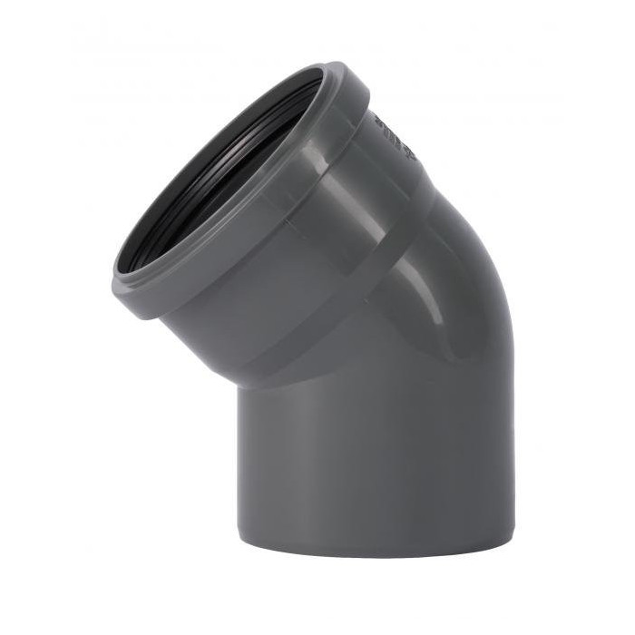 Внутренний канализационный колено WAVIN Optima 110 x 45°, серое