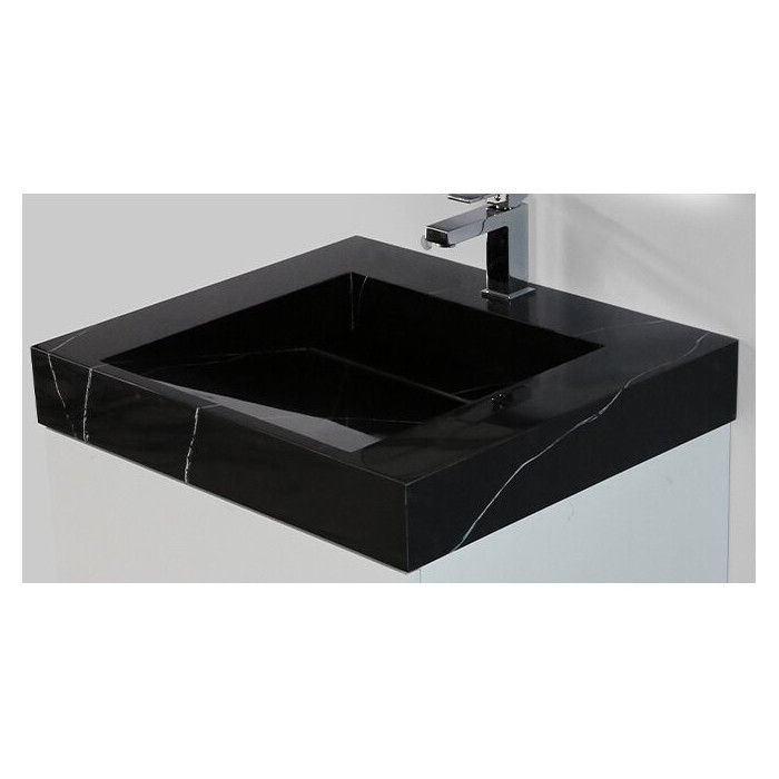 Sink mounted on the VITRAZ 610 x 559 mm furniture, black marble