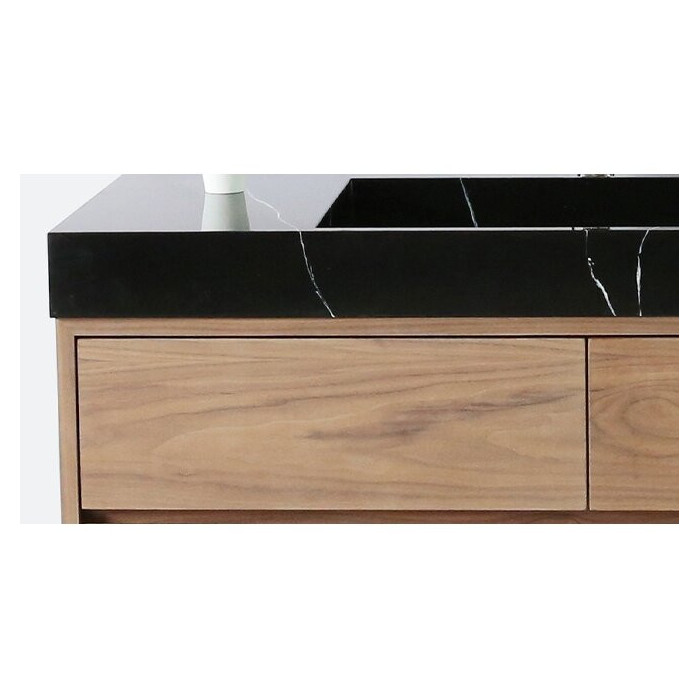 Valamu paigaldatakse mööblile VITRAZ 1220 x 559 mm, mustast marmorist