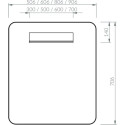Peegel RAVAK STRIP I 600x700 must LED valgustid