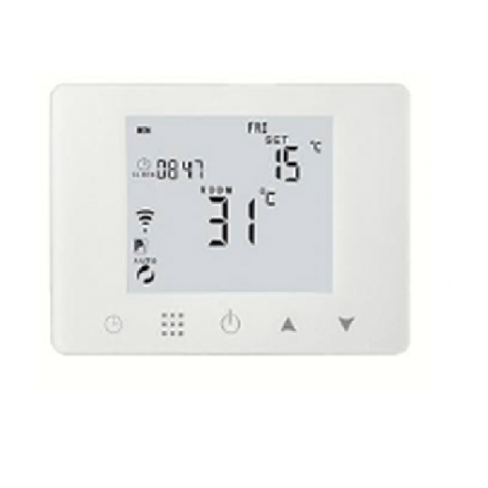 Wireless surface-mounted indoor thermostats Wiriless, white