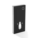 Wall panel with built-in frame LUXURY 3 in 1, black glass, for wall-mounted toilet