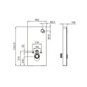 Wall panel with a built-in frame LUXURY 3 in 1, white glass, for wall-mounted toilet