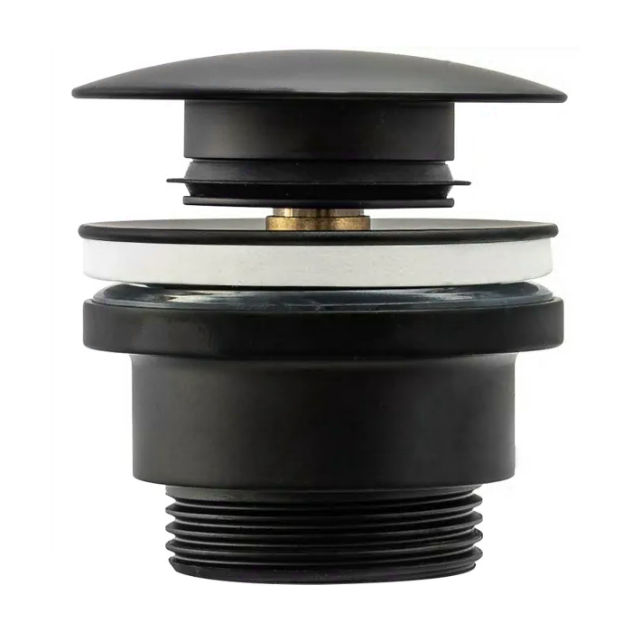Luxury Click Clack universal drain valve, black-matte