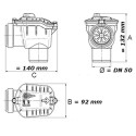 Backflow sewer valve CAPRICORN DN 50, flanged