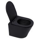 Hanging toilet SAT Infinitio Compact Rimless with Slim Slow close lid, black-matt