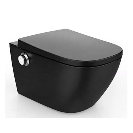 Rippuv WC koos bidetiga MEPA Rimless funktsiooniga, must-matt, koos istekoha ja kaanega