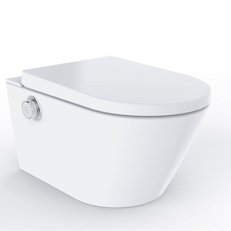 Hanging toilet with bidet function MEPA Rimless with seat and lid