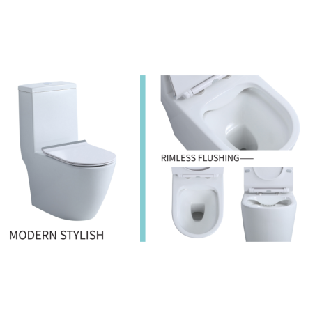 The MEPA Rimless unit with a seat and lid, glossy gold.