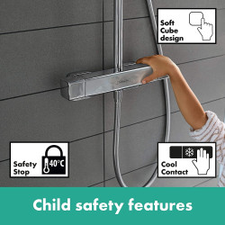 Thermostatic rain shower system HANSGROHE Croma E Showerpipe 280 1 jet, 27630000