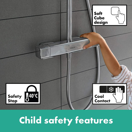 Термостатическая система дождевого душа HANSGROHE Croma E Showerpipe 280 1 jet, 27630000