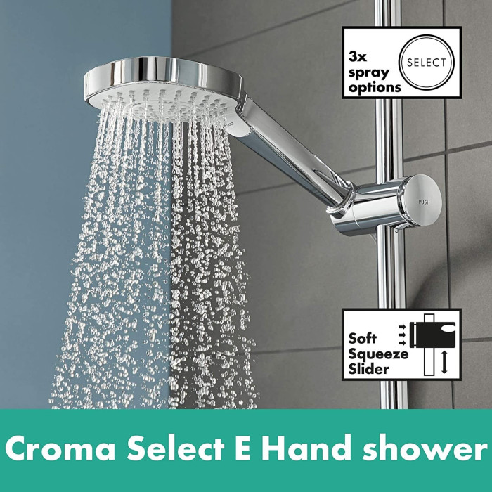 Thermostatic rain shower system HANSGROHE Croma E Showerpipe 280 1 jet, 27630000
