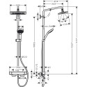 Thermostatic rain shower system HANSGROHE Croma E Showerpipe 280 1 jet, 27630000