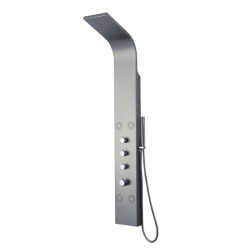 Stainless steel shower panel MEPAshower 725 with thermostatic mixer