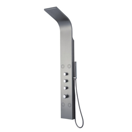 Stainless steel shower panel MEPAshower 725 with thermostatic mixer