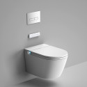 Rippuv WC koos bidetifunktsiooniga Rimless koos istekoha ja kaanega