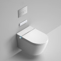 Hanging toilet with bidet function Rimless with seat and lid