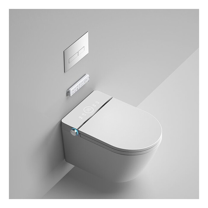 Rippuv WC koos bidetifunktsiooniga Rimless koos istekoha ja kaanega