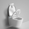 Rippuv WC koos bidetifunktsiooniga Rimless koos istekoha ja kaanega