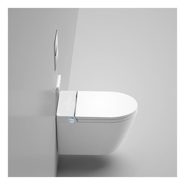 Rippuv WC koos bidetifunktsiooniga Rimless koos istekoha ja kaanega