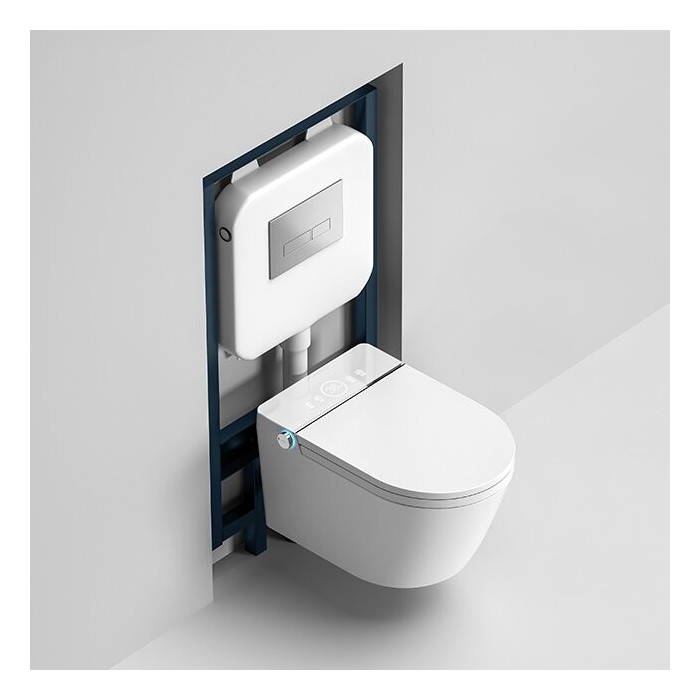 Rippuv WC koos bidetifunktsiooniga Rimless koos istekoha ja kaanega