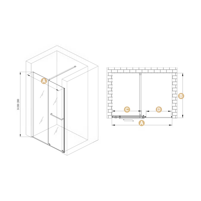 Shower doors MEPA Black Nero I (Various size options)