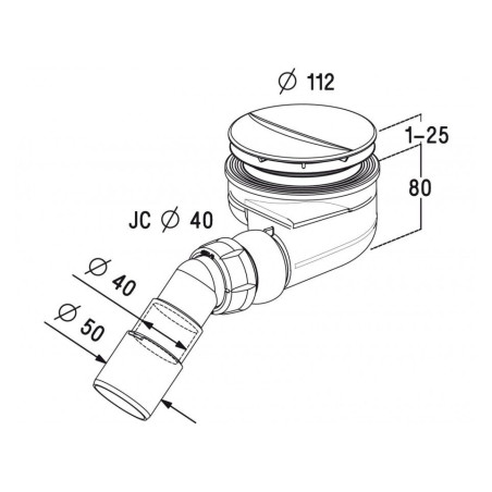 Siphon shower mat PAA Turboflow TB90P 90 mm