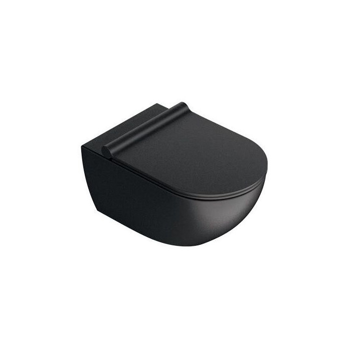 Rippuv WC-pott CATALANO Sfera Rimless Slim Slow close kaanega, must-matt