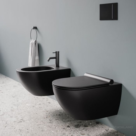 Rippuv WC-pott CATALANO Sfera Rimless Slim Slow close kaanega, must-matt