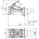Обратный канализационный клапан с креплением KARMAT DN 50, угловой