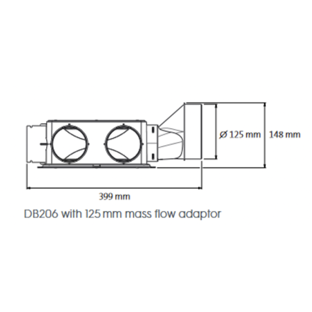 Õhujaotuse kollektor UBBINK Air Excellent DBOX 200 Dn 125 - 6 x Dn 75