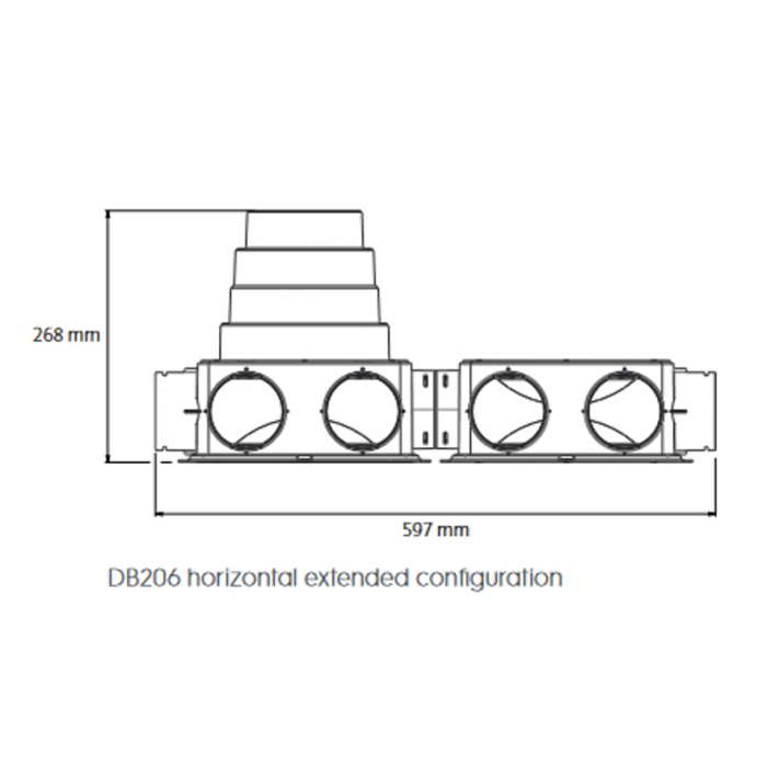 Air distribution collector UBBINK Air Excellent DBOX 212 Dn 125 - 12 x Dn 75