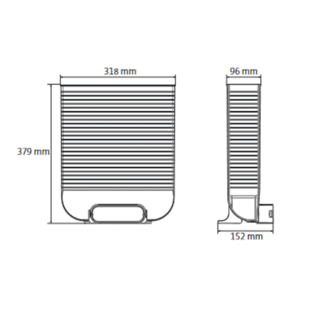 Plastic floor grille box UBBINK Air Excellent 318 x 96 mm - Dn 140 x 50 mm