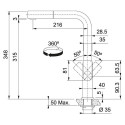 Kitchen (sink) faucet with pull-out hose FRANKE Mythos, 115.0550.442