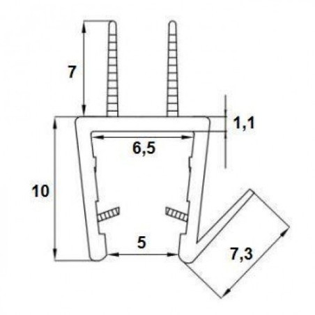 Sealing strip for the bottom of frameless shower cabin doors BALTIJOS STIKLAS 500 mm